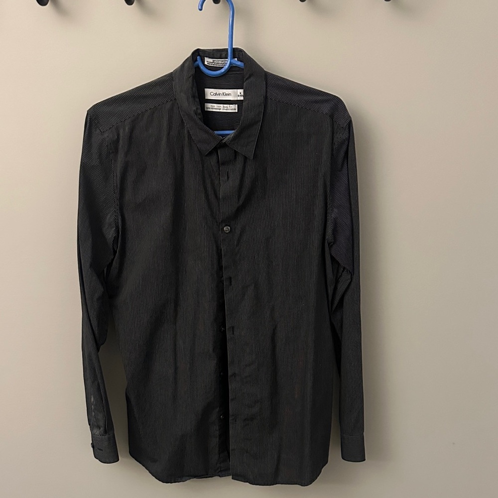 Calvin Klein Men's Dark Charcoal Dress Shirt